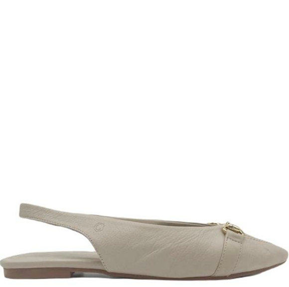 Carmela Women's Chic Beige Pointed Toe Slingback Flat Leather Loafers. NWT - Picture 2 of 14